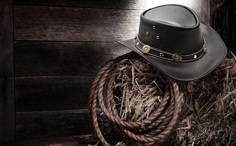 Hadzam Black Leather Cowboy Hat