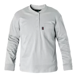 Flamesafe Workwear Flame Resistant Cotton Henley - Gray