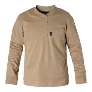 Flamesafe Workwear Flame Resistant Cotton Henley - Tan