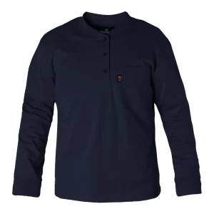 Flamesafe Workwear Flame Resistant Cotton Henley - Navy