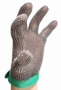 Steel Armor Stainless Steel Mesh Ring Gloves - Textile Strap Wrist Closure