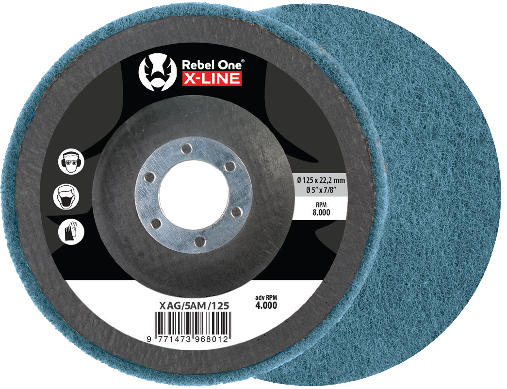 Cibo Rebel One unitized abrasive discs for deburring, blending, and surface finishing