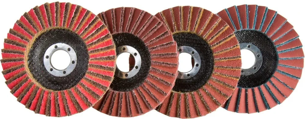 Cibo RCD flap disc range showing multiple abrasive constructions and formats