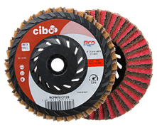 Cibo RCD flap disc with 5/8-11 threaded plastic backing